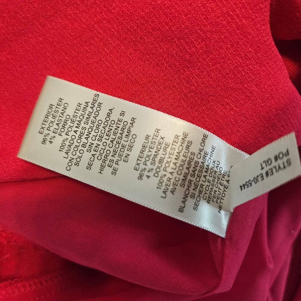 NWOT Eliza J Jumpsuit Hot Pink Faux Wrap Crop Wide Leg Sz 2 - Picture 15 of 16